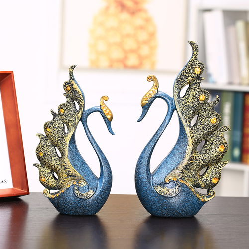 高端創(chuàng)意家居裝飾品結(jié)婚禮物臥室客廳電視柜擺件歐式鹿天鵝工藝品