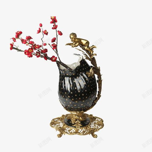 軟裝家居飾品陶瓷工藝品黑色花瓶 創(chuàng)意素材 家居飾品素材