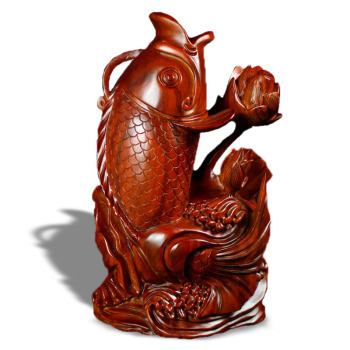 非洲花梨木 連年有魚 精美工藝品-京東拍賣