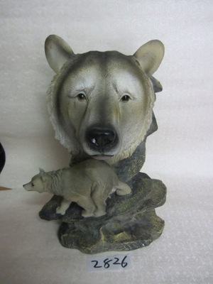 【樹脂陶瓷工藝品動物(狼頭)】價格,廠家,圖片,塑料、樹脂工藝品,德化縣印藝印刷有限責任公司-